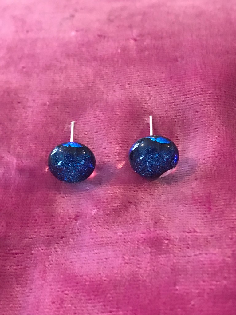 Aegean blue stud earrings