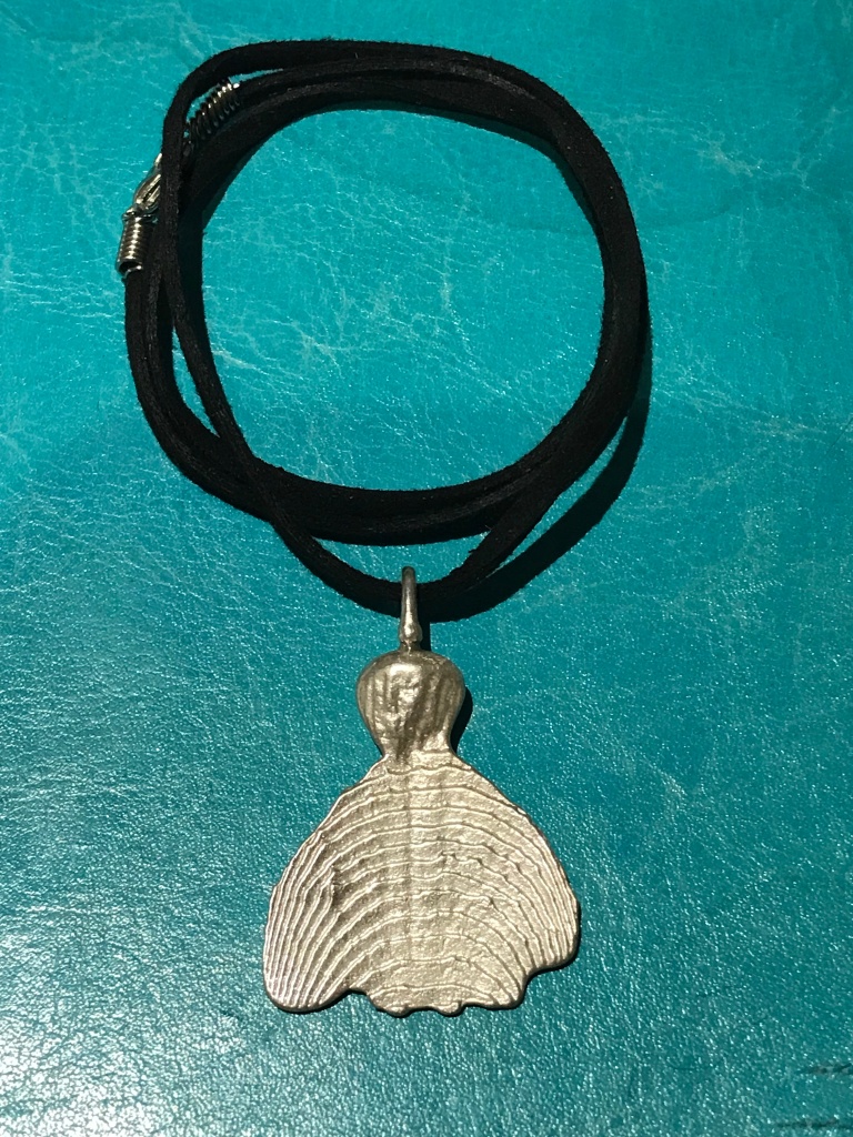 Cuttle-fish cast Sterling silver pendant, with natural markings *SOLD*